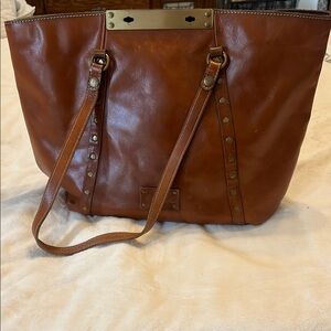 Patricia Nash Brown Leather Tote with Textured Finish